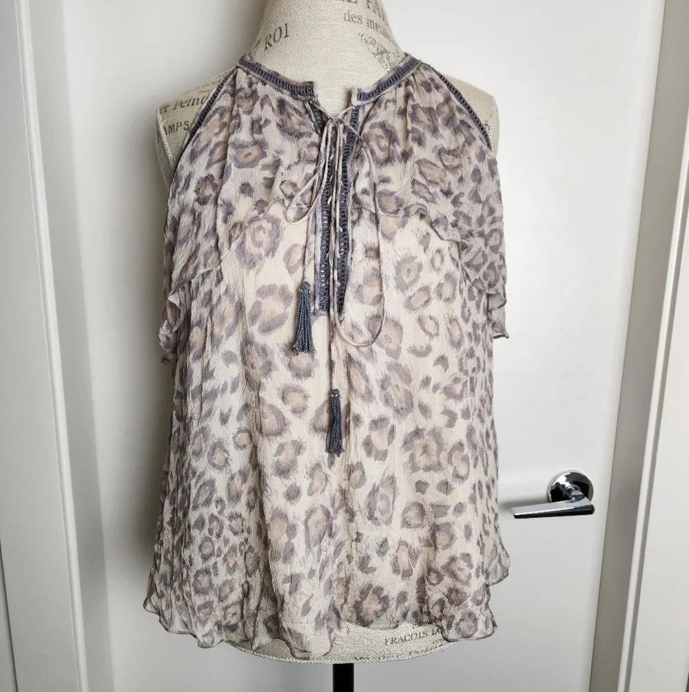 Vintage Leopard Silk Halter Top - Picture 2 of 15